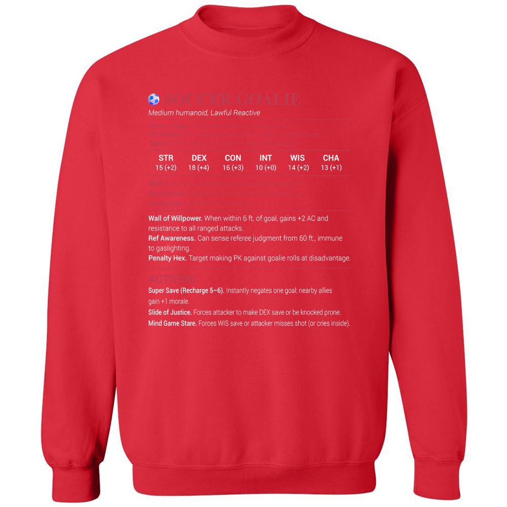 Soccer Goalie Classic Unisex Sweatshirt - Red - 5