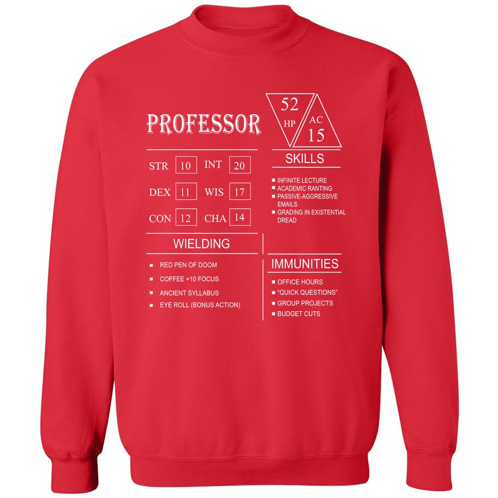 Professor New Classic Unisex Sweatshirt - Red - 5
