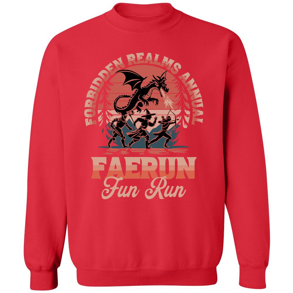 Faerun Fun Run Classic Unisex Sweatshirt - Red - 5