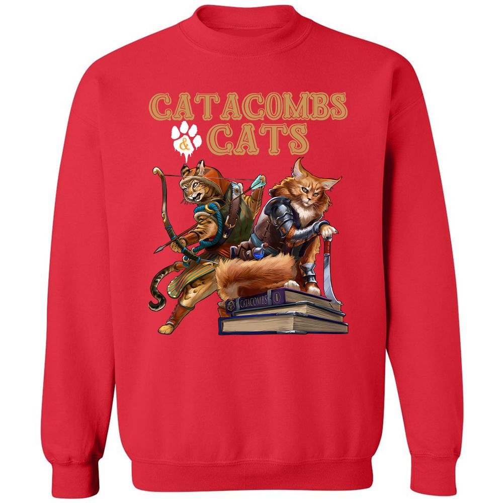 Catacombs & Cats Classic Unisex Sweatshirt - Red - 5