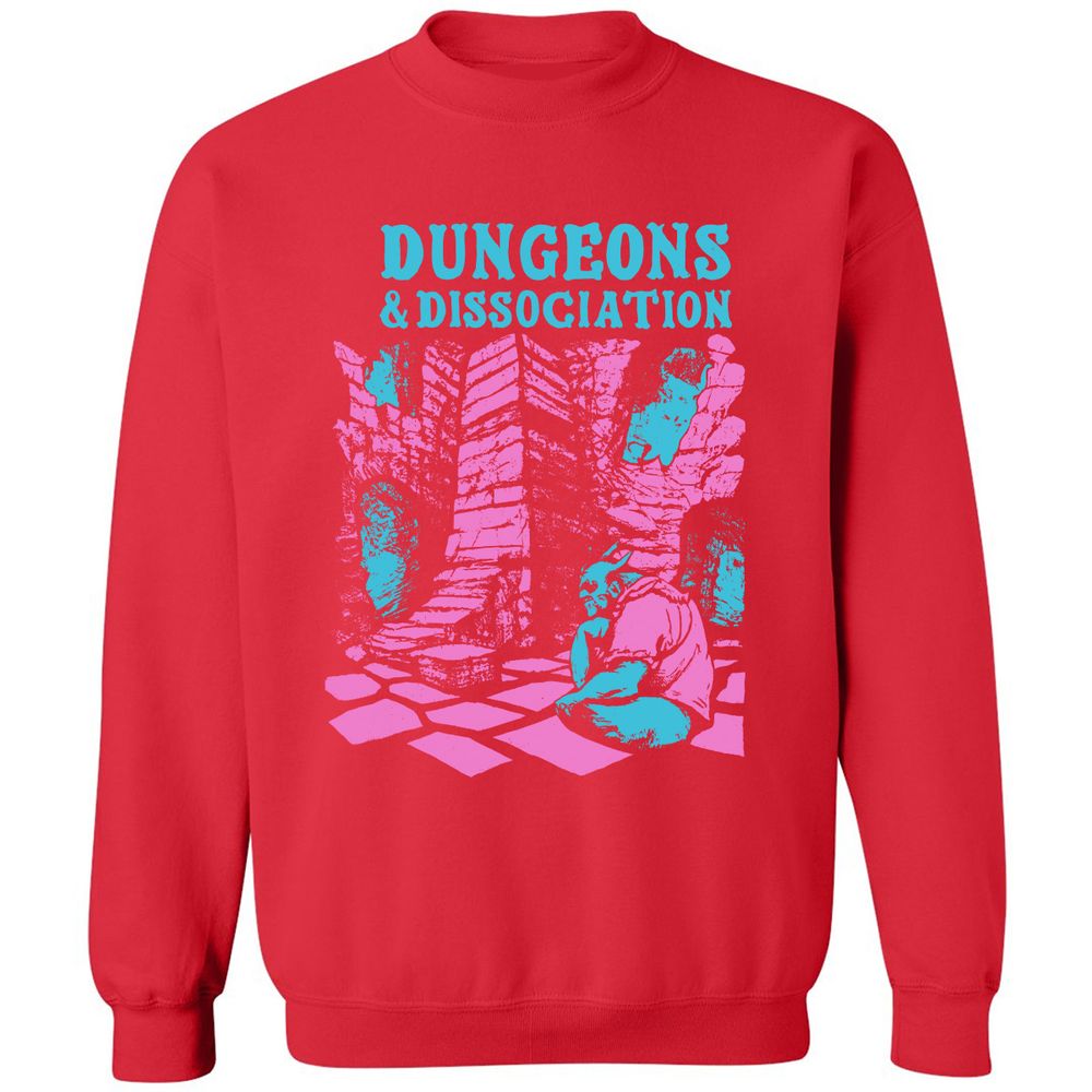 Dungeons And Dissociation Classic Unisex Sweatshirt - Red - 5
