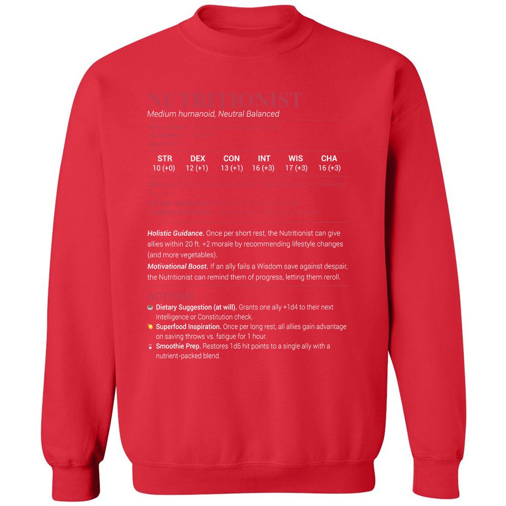 Nutritionist Classic Unisex Sweatshirt - Red - 5