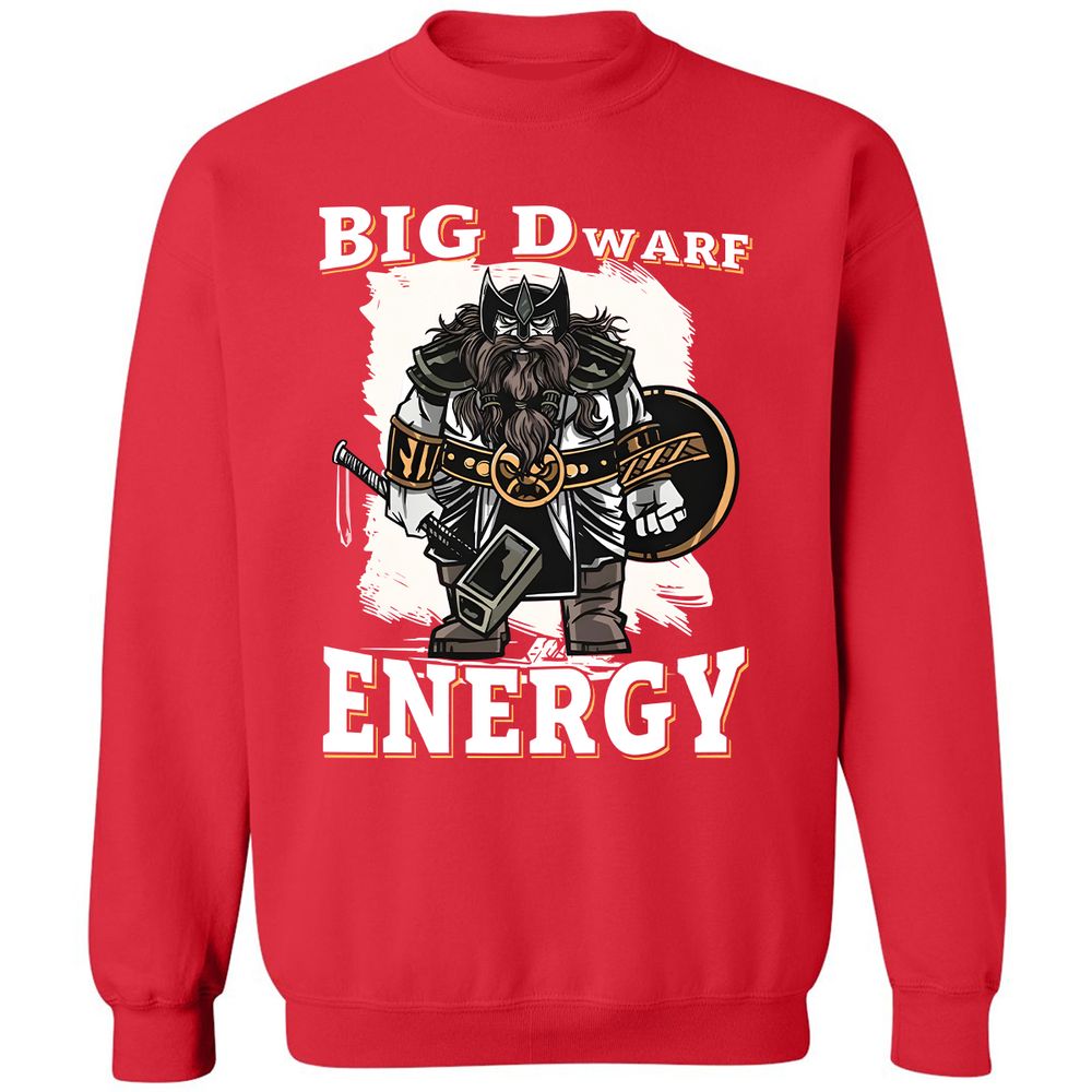 Big Dwarf Energy Classic Unisex Sweatshirt - Red - 5