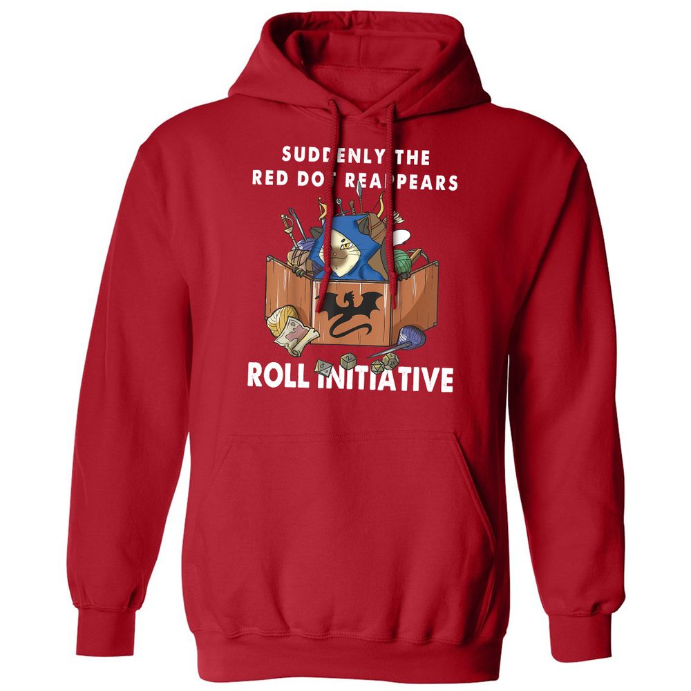 Suddenly The Red Dot Reappears Roll Initiative Classic Unisex Hoodie - Red - 5