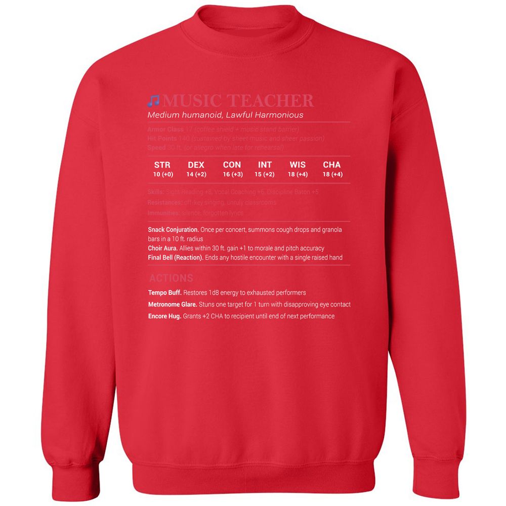 Music Teacher Classic Unisex Sweatshirt - Red - 5