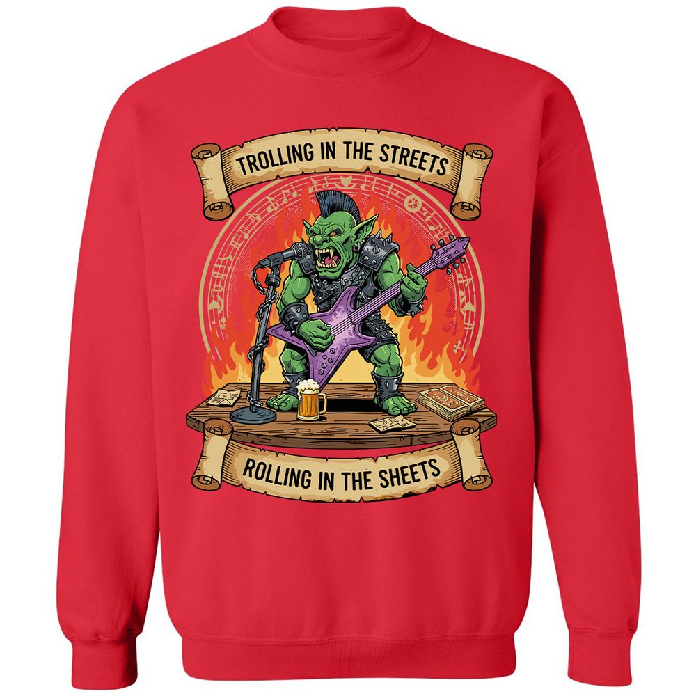 Trolling in the Streets Classic Unisex Sweatshirt - Red - 5