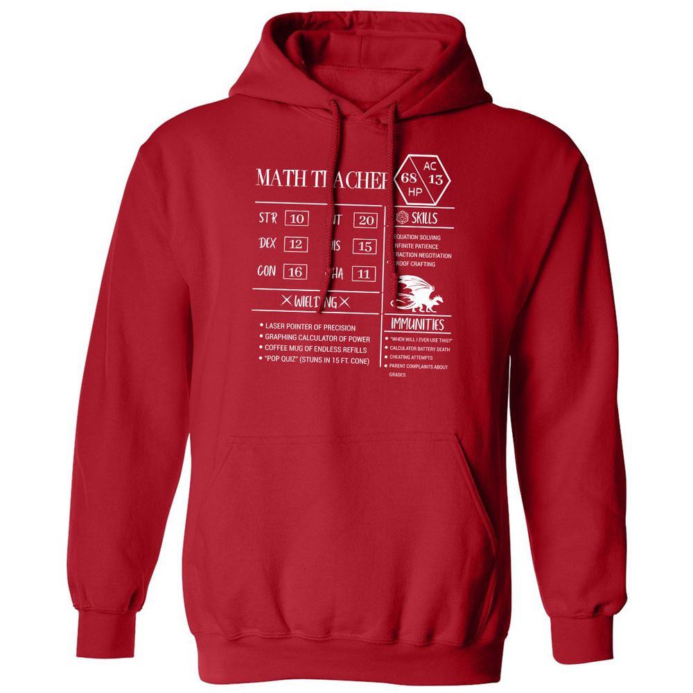 Math Teacher New Classic Unisex Hoodie - Red - 5