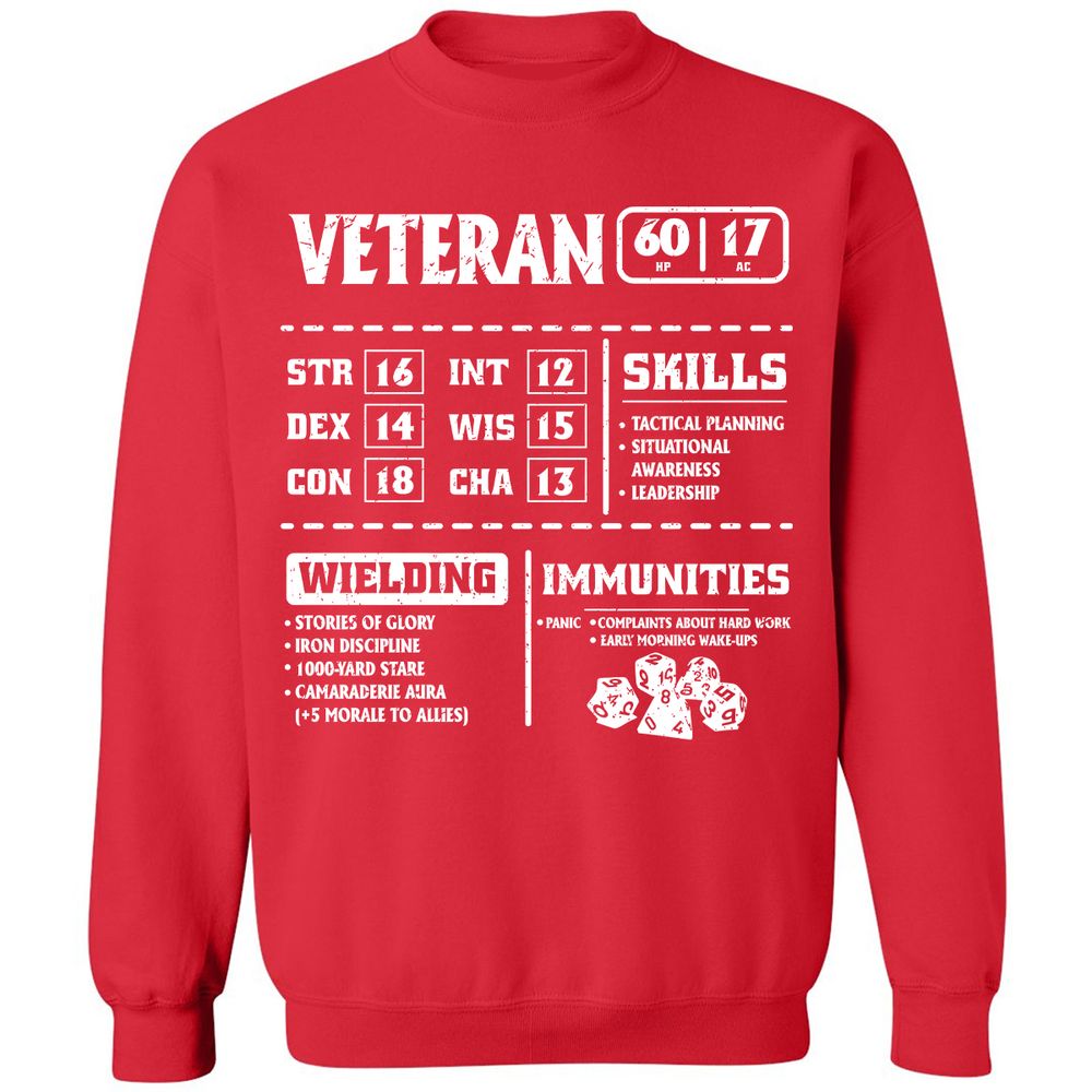 Veteran New Ver. Classic Unisex Sweatshirt - Red - 5