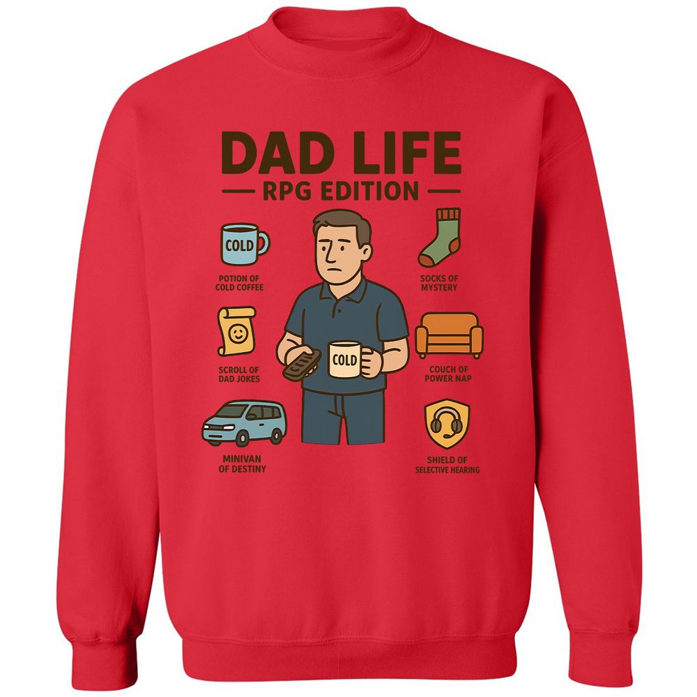 Dad Life RPG Edition Classic Unisex Sweatshirt - Red - 5