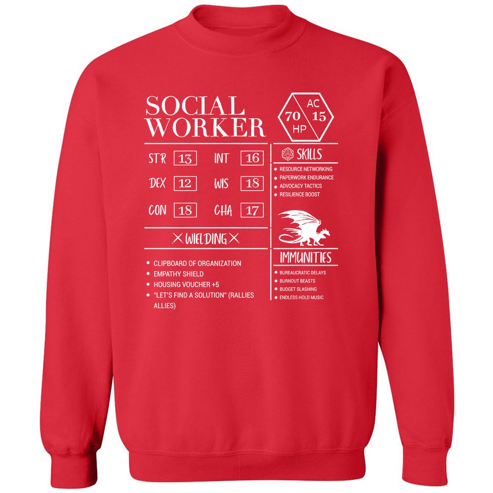 Social Worker New Classic Unisex Sweatshirt - Red - 5