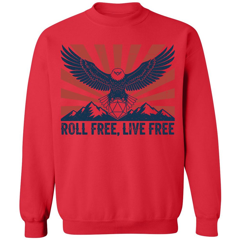 Roll Free, Live Free Classic Unisex Sweatshirt - Red - 5