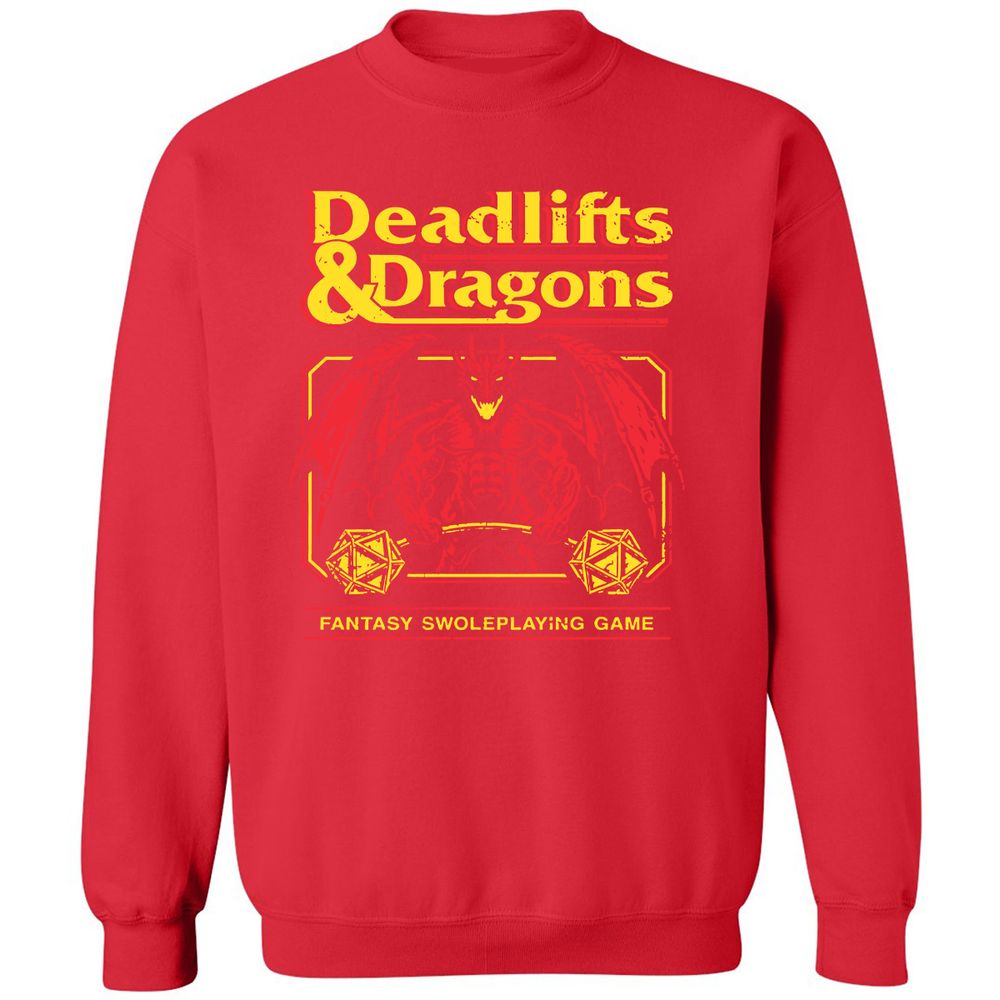 Deadlifts And Dragons Classic Unisex Sweatshirt - Red - 5