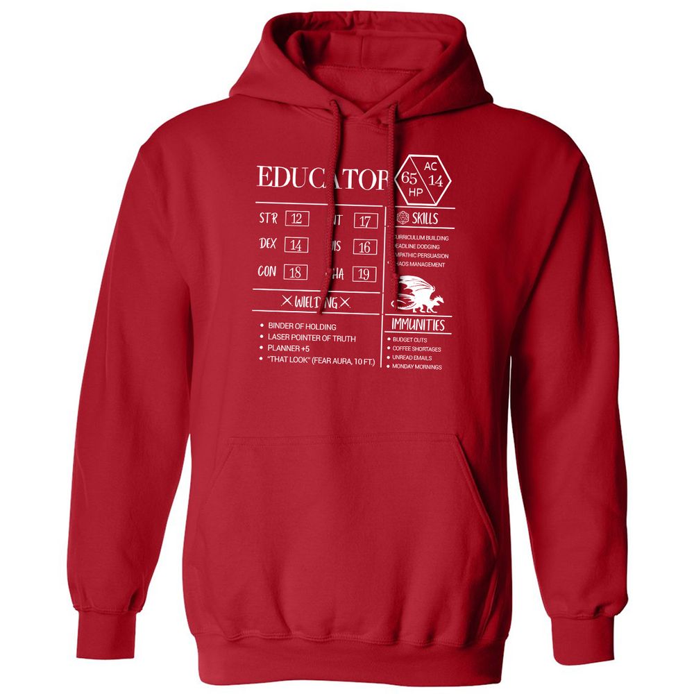 Educator New Classic Unisex Hoodie - Red - 5