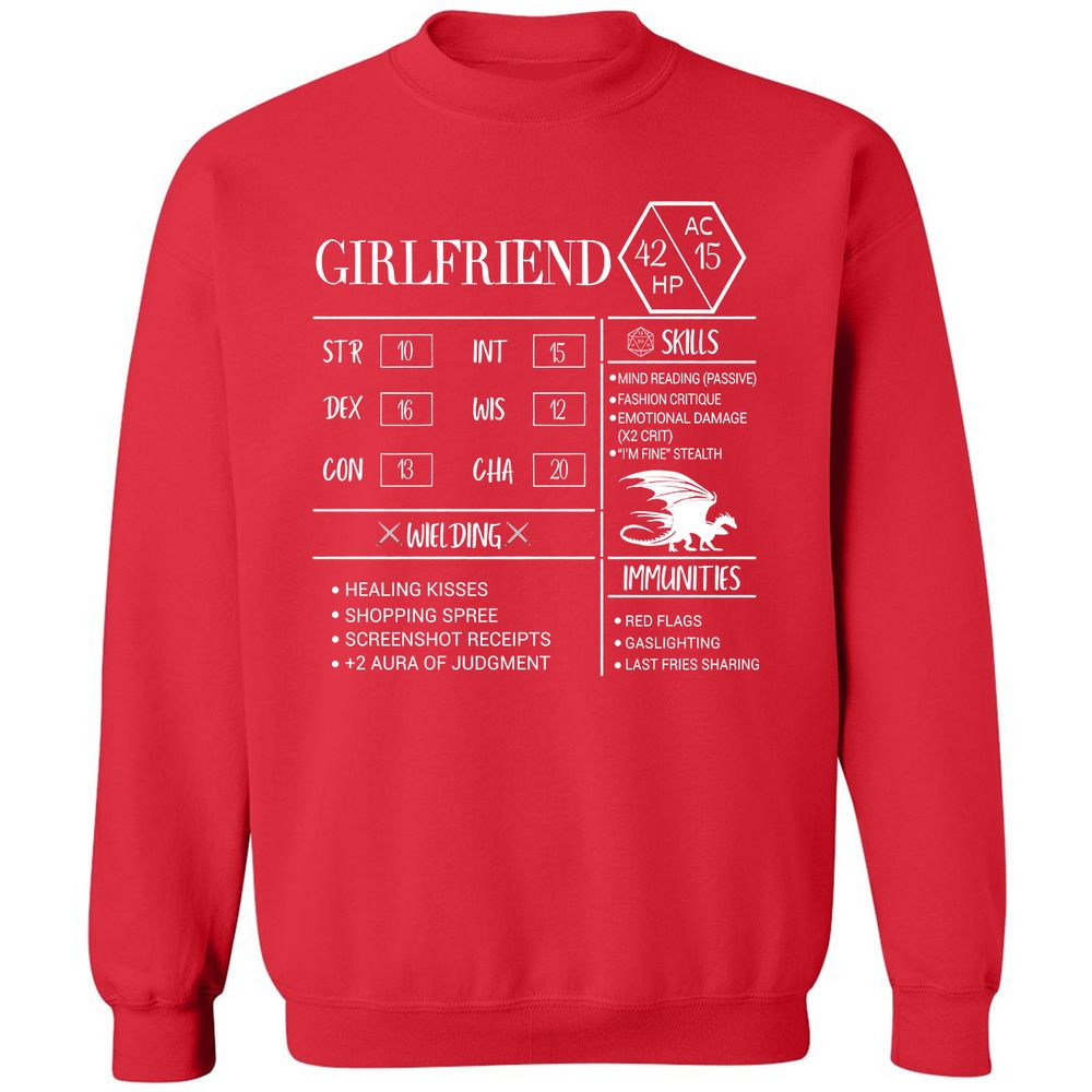 Girlfriend Stats Classic Unisex Sweatshirt - Red - 5