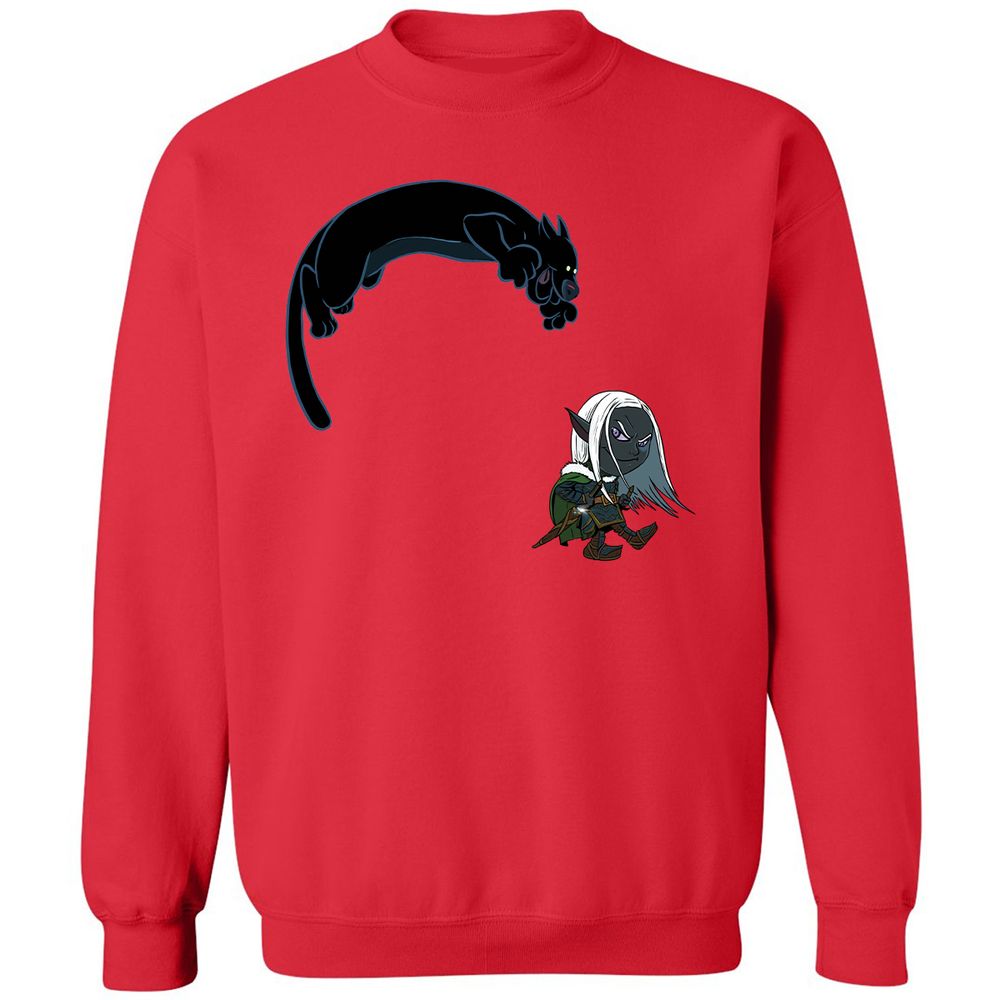 Drizzt And Guenhwyvar Classic Unisex Sweatshirt - Red - 5