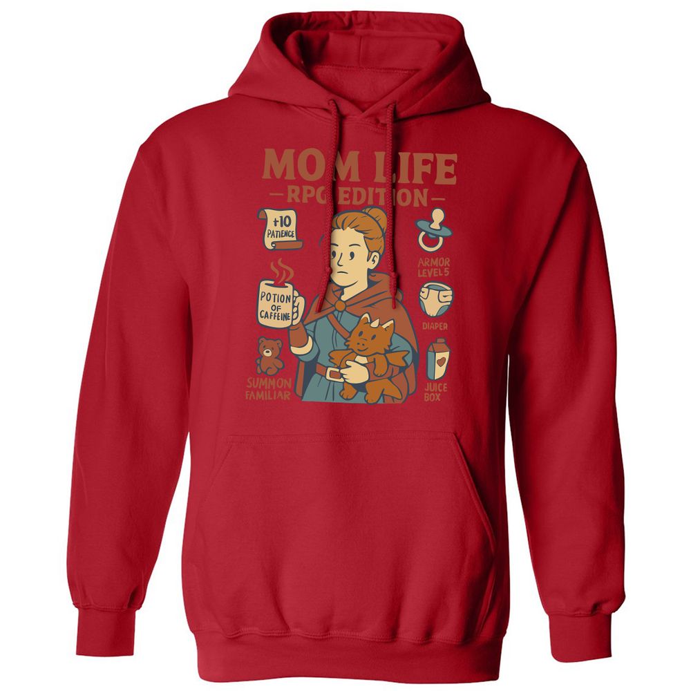 Mom Life RPG Edition Classic Unisex Hoodie - Red - 5