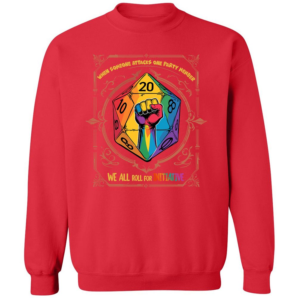 Roll For Initiative Classic Unisex Sweatshirt - Red - 5