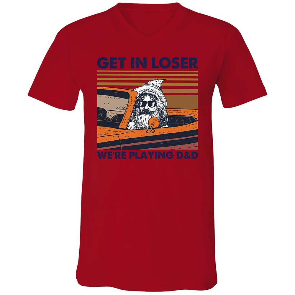 Get in Loser Unisex V-Neck T-Shirt - Red - 5