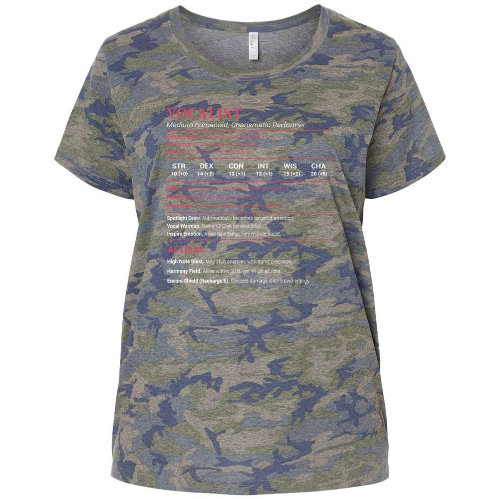 Vocalist Stats Ladies Curvy Jersey - Vintage Camo - 5