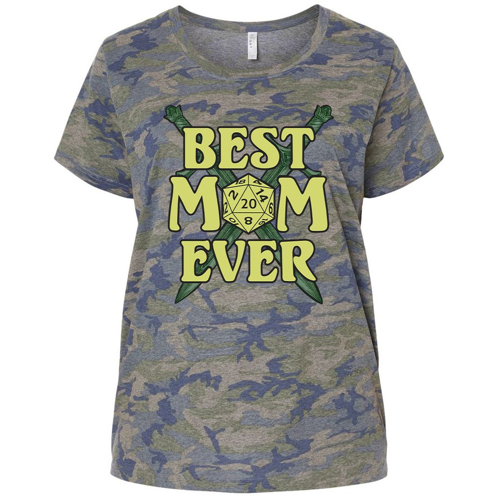 Best Mom Ever Ladies Curvy Jersey - Vintage Camo - 5