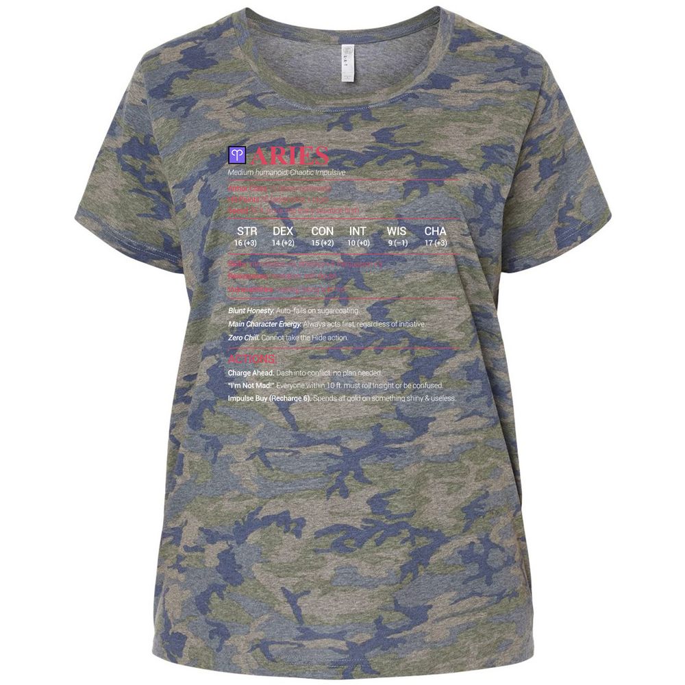 Aries Stats Ladies Curvy Jersey - Vintage Camo - 5