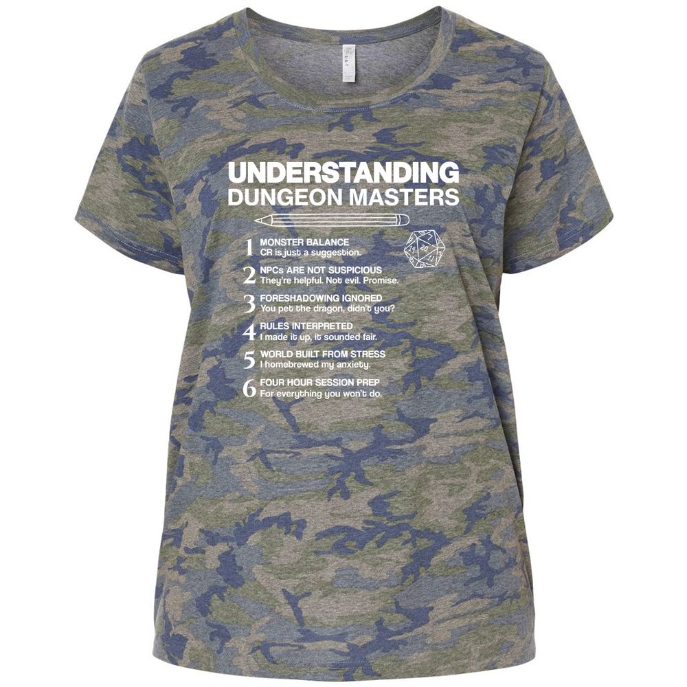 Understanding Dungeon Masters Ladies Curvy Jersey - Vintage Camo - 5