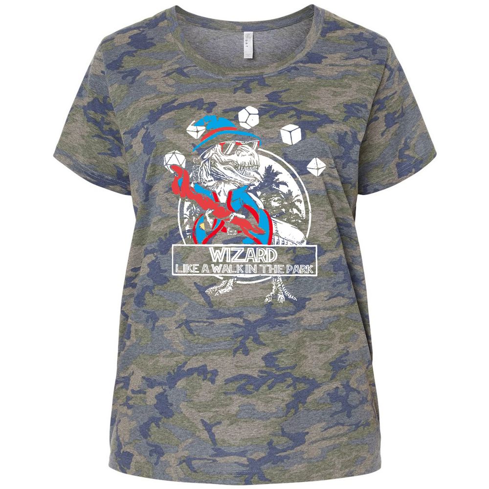 Wizard Like The Walk In The Park Ladies Curvy Jersey - Vintage Camo - 5
