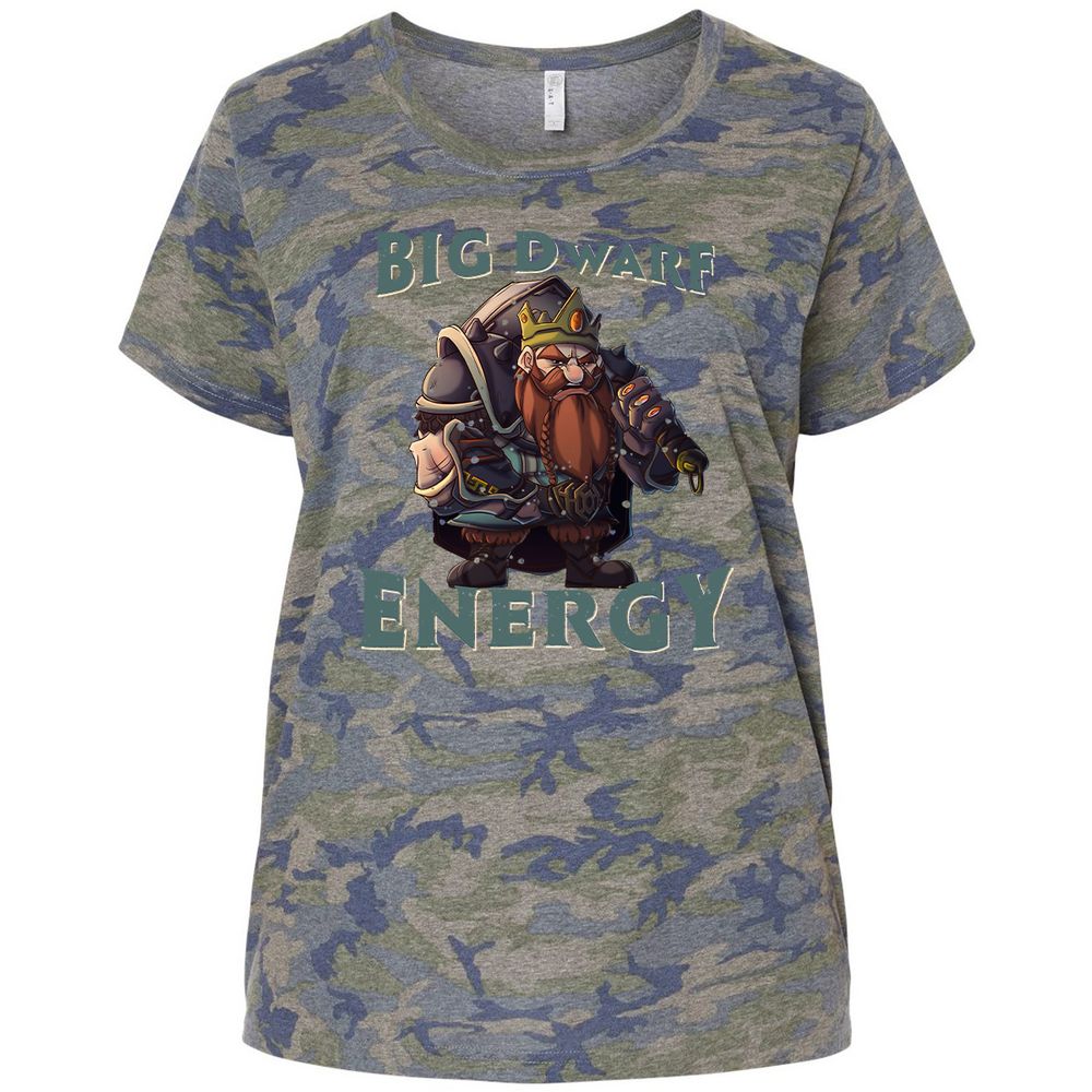 Big Dwarf Energy Ladies Curvy Jersey - Vintage Camo - 5