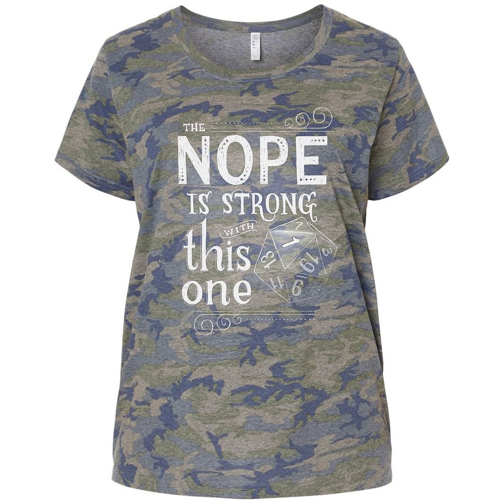 The NOPE is Strong with This One Ladies Curvy Jersey - Vintage Camo - 5