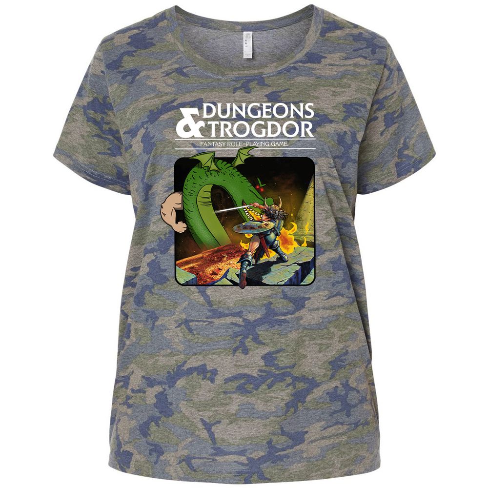 Trogdor Ladies Curvy Jersey - Vintage Camo - 5