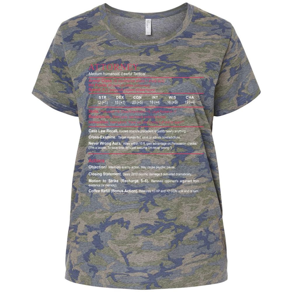 Attorney Ladies Curvy Jersey - Vintage Camo - 5