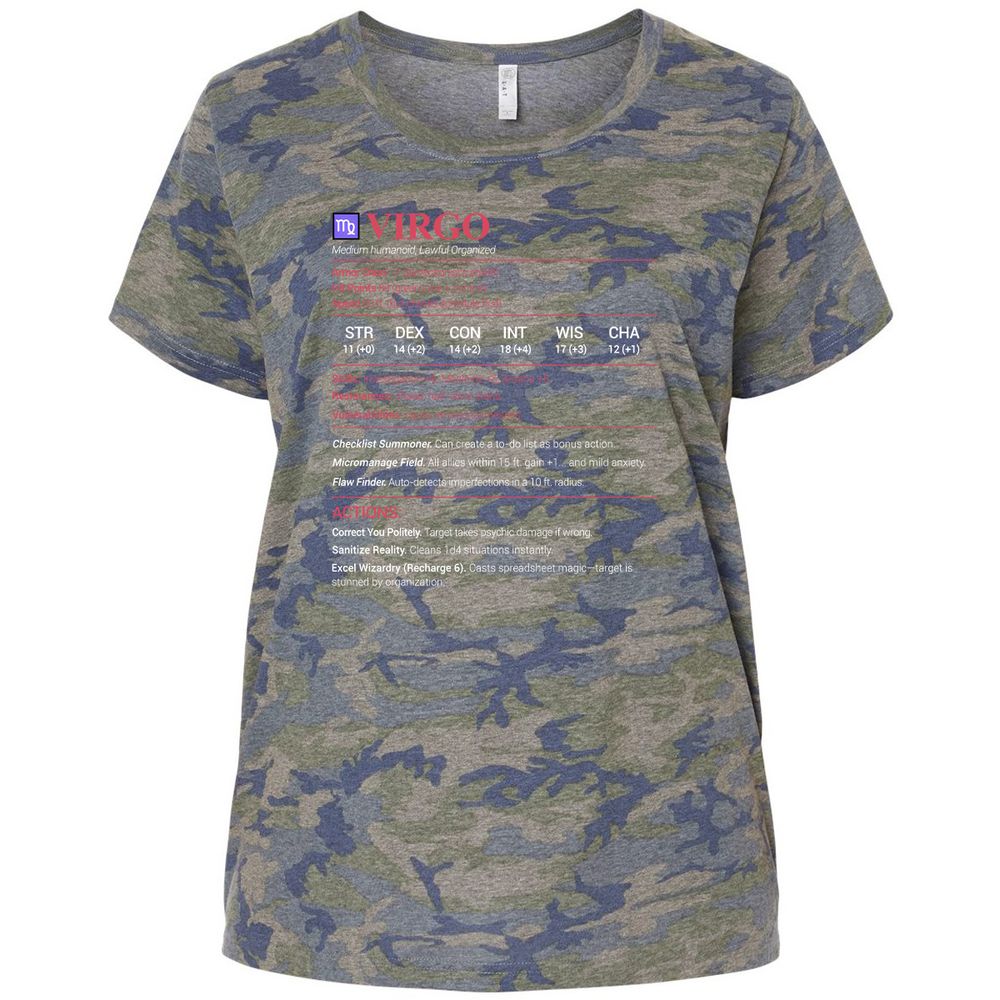 Virgo Stats Ladies Curvy Jersey - Vintage Camo - 5