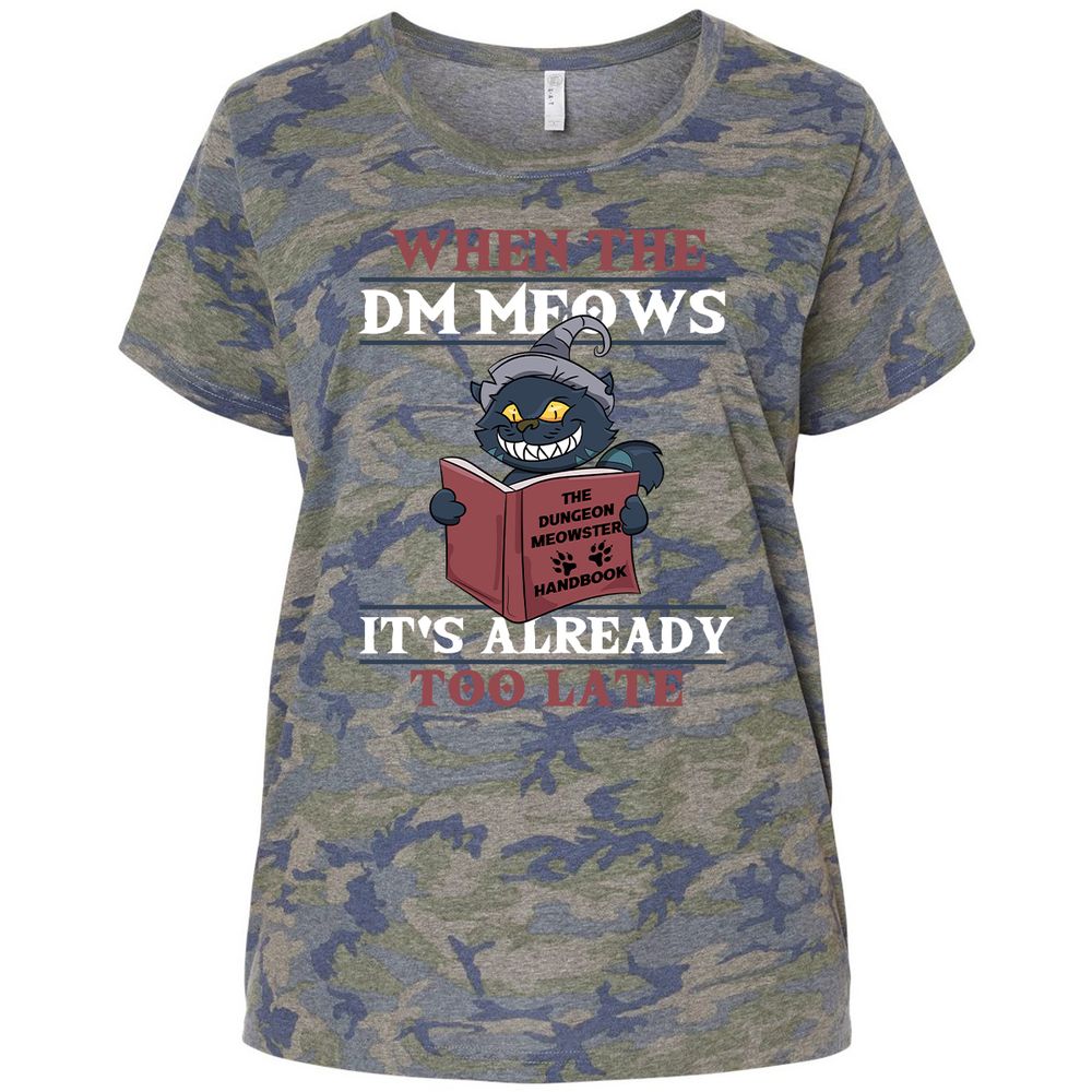 When The DM Meow Ladies Curvy Jersey - Vintage Camo - 5