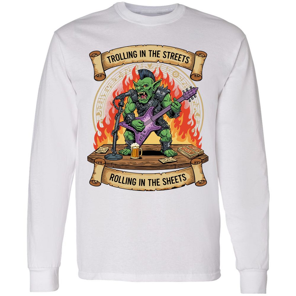 Trolling in the Streets Long Sleeve T-Shirt - White - 5