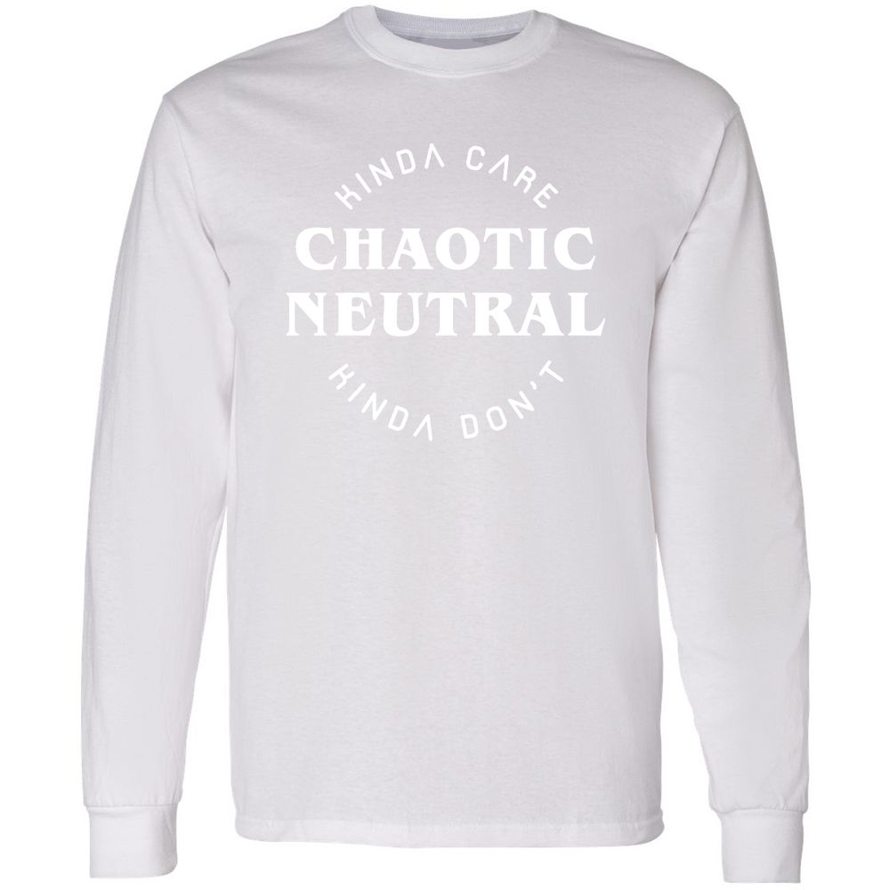 Chaotic Neutral Long Sleeve T-Shirt - White - 5