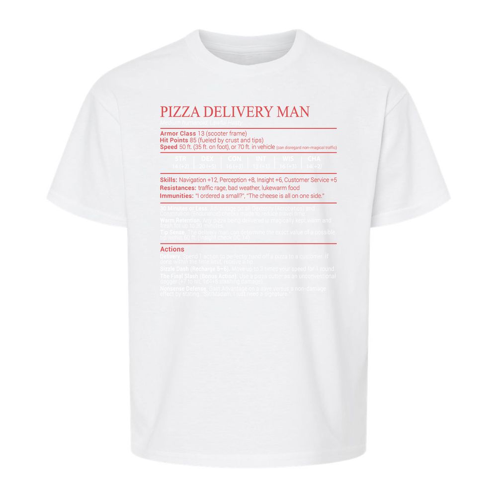 Pizza Delivery Man Stats Block - White - 5