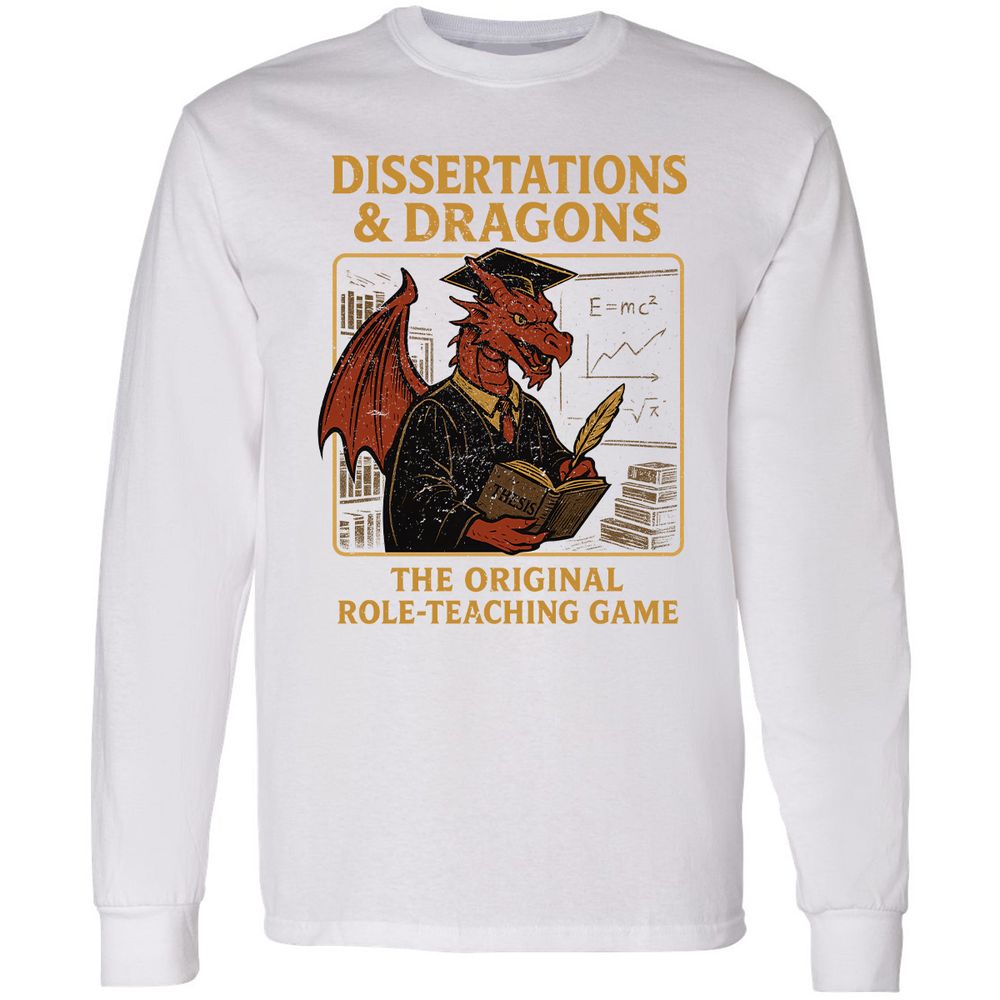 Disserations & Dragons Long Sleeve T-Shirt - White - 5