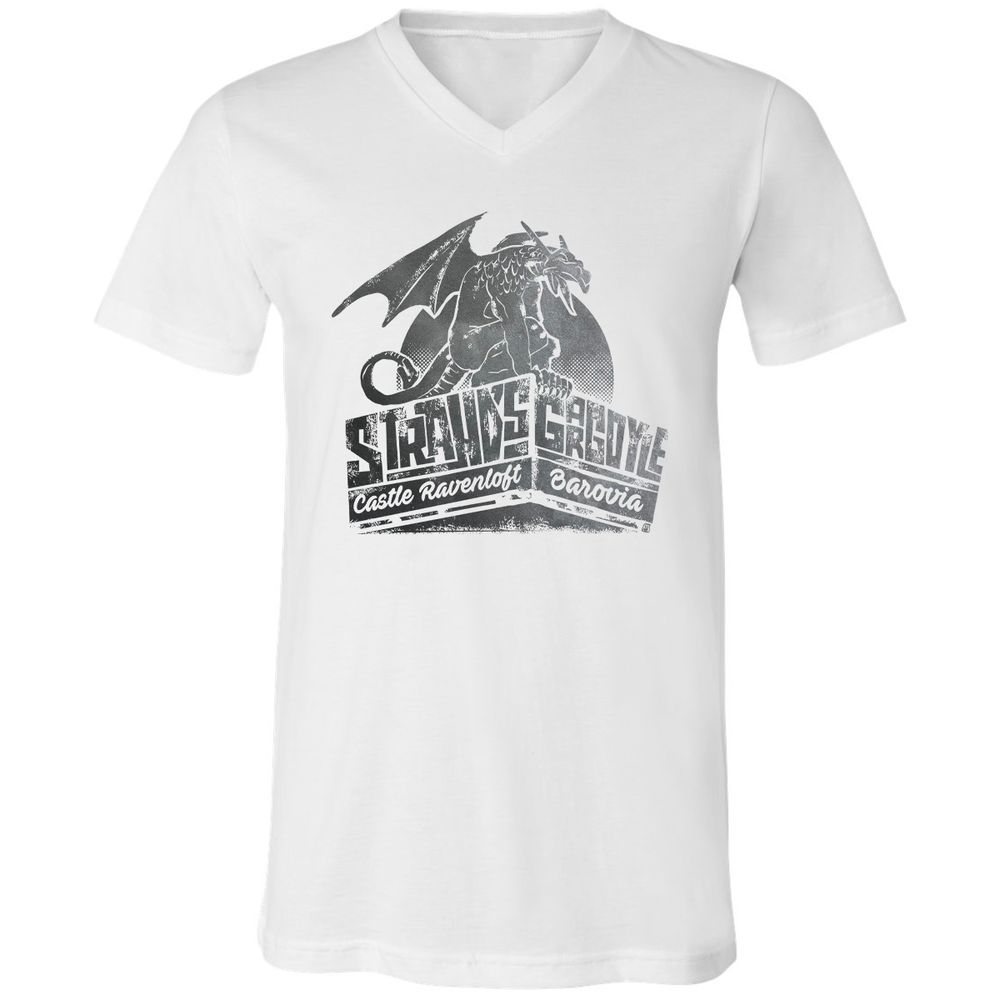 Strahd’s Gargoyle Unisex V-Neck T-Shirt - White - 5