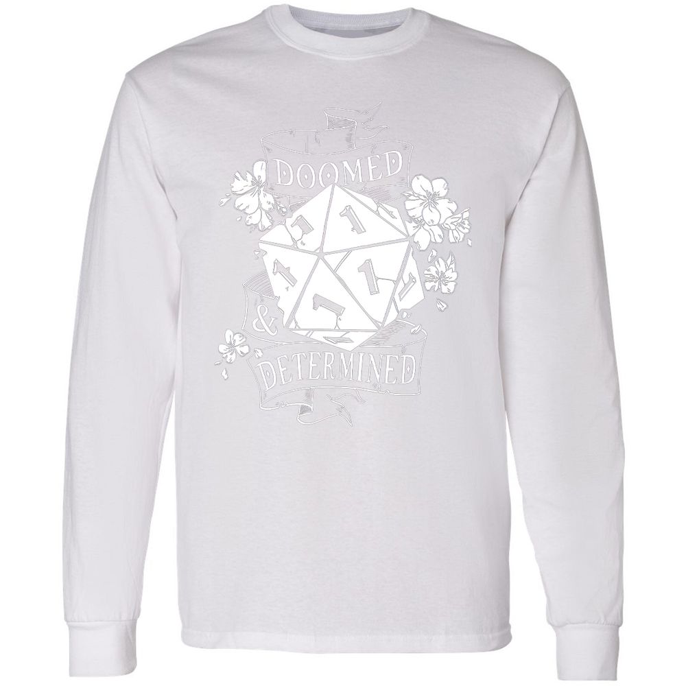 Doomed Determined Long Sleeve T-Shirt - White - 5