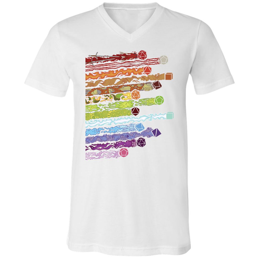 Damage Dices Unisex V-Neck T-Shirt - White - 5