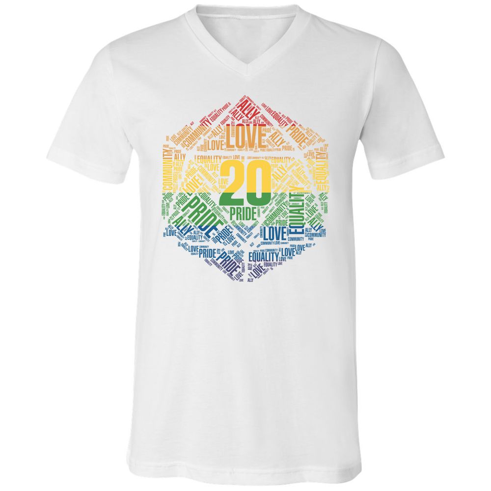D20 Pride Unisex V-Neck T-Shirt - White - 5
