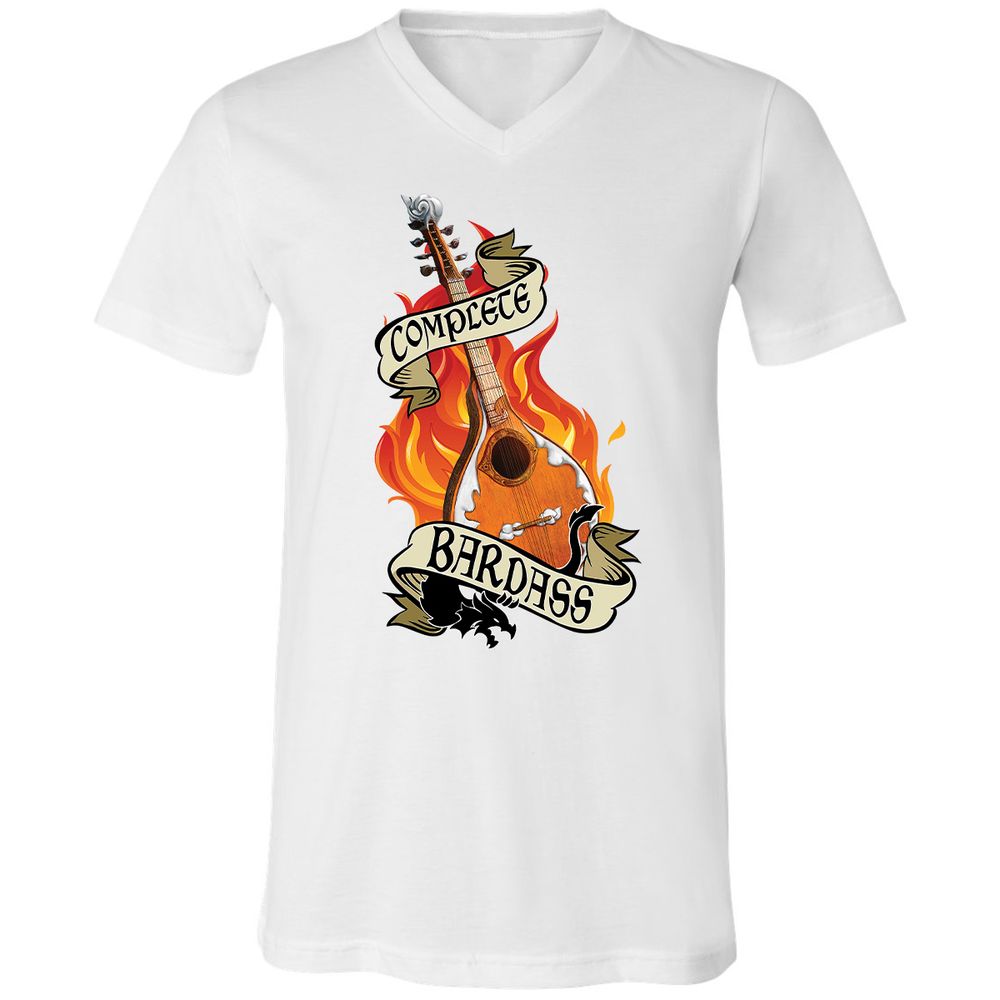 Complete Bardass Unisex V-Neck T-Shirt - White - 5