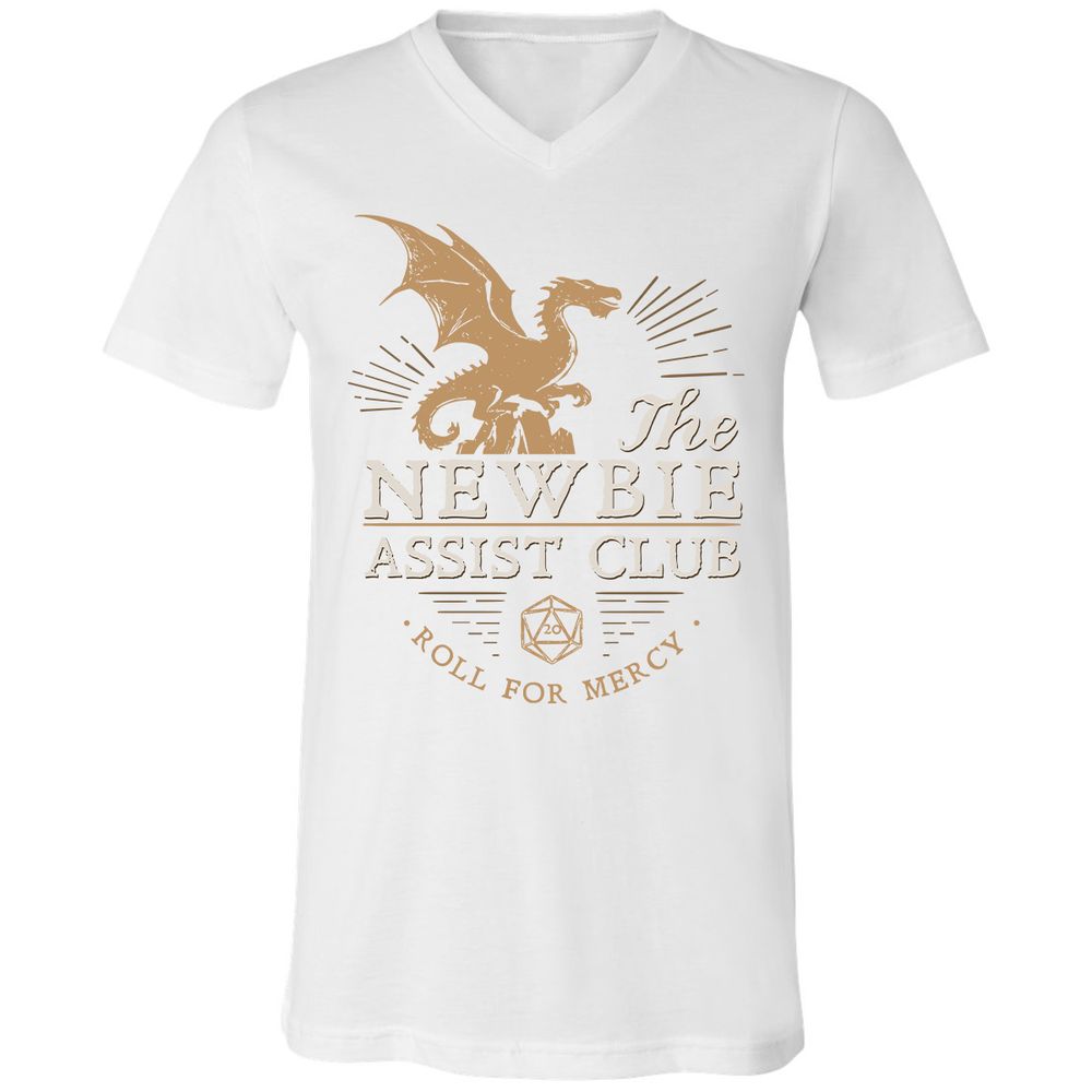 The Newbie Assist Club Unisex V-Neck T-Shirt - White - 5