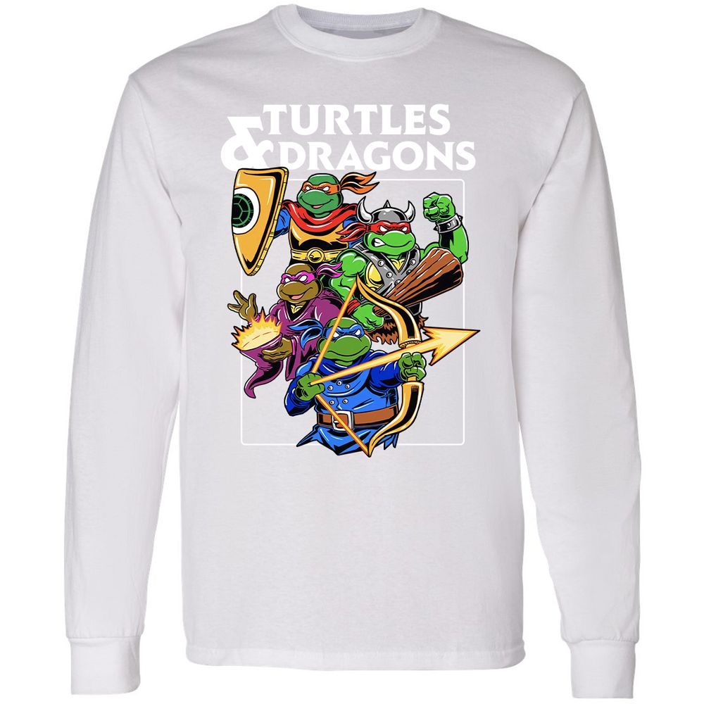 Turtles & Dragons Long Sleeve T-Shirt - White - 5