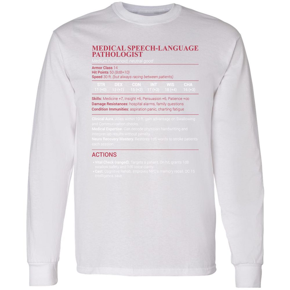 Medical SLP Long Sleeve T-Shirt - White - 5