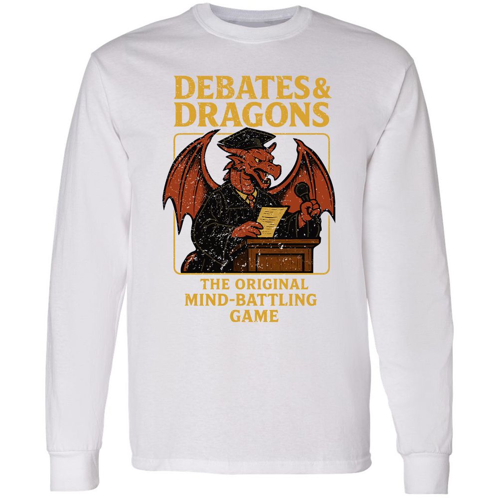 Debates & Dragons Long Sleeve T-Shirt - White - 5