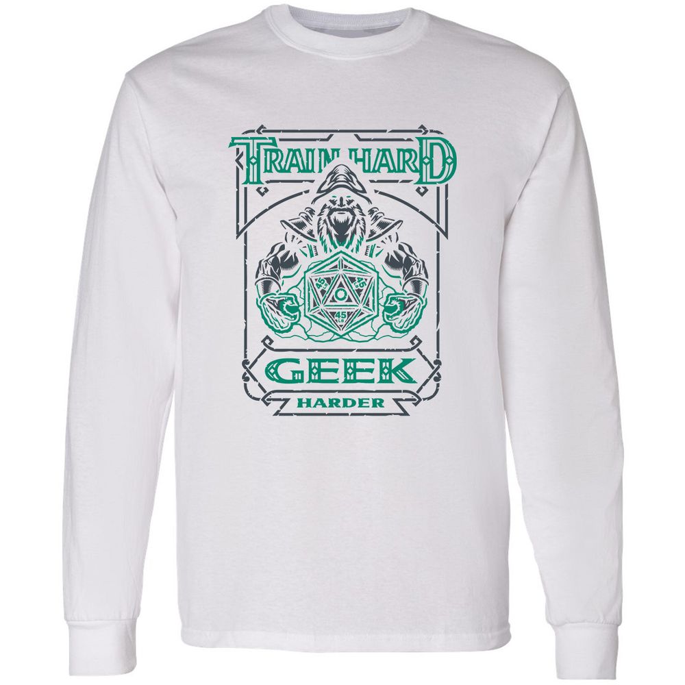 Train Hard, Geek Harder - White - 5