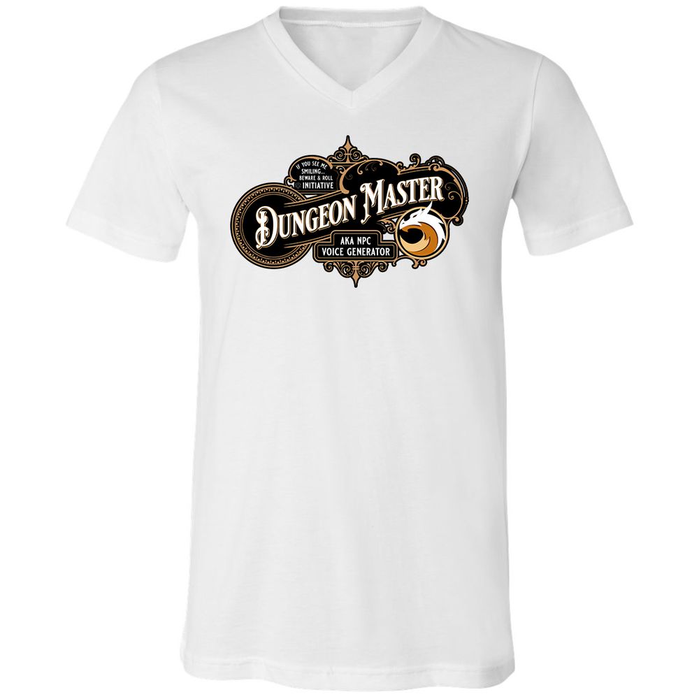 Dungeon Master Unisex V-Neck T-Shirt - White - 5