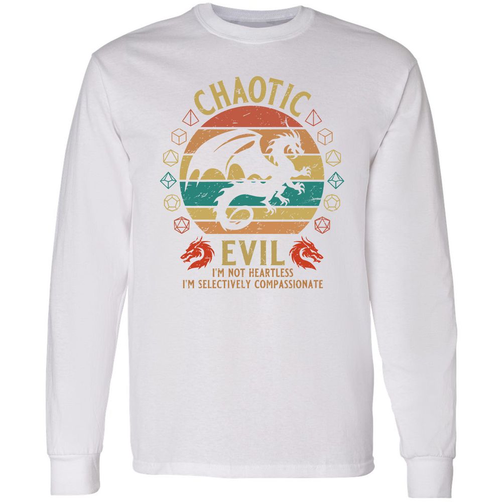 Chaotic Evil Long Sleeve T-Shirt - White - 5