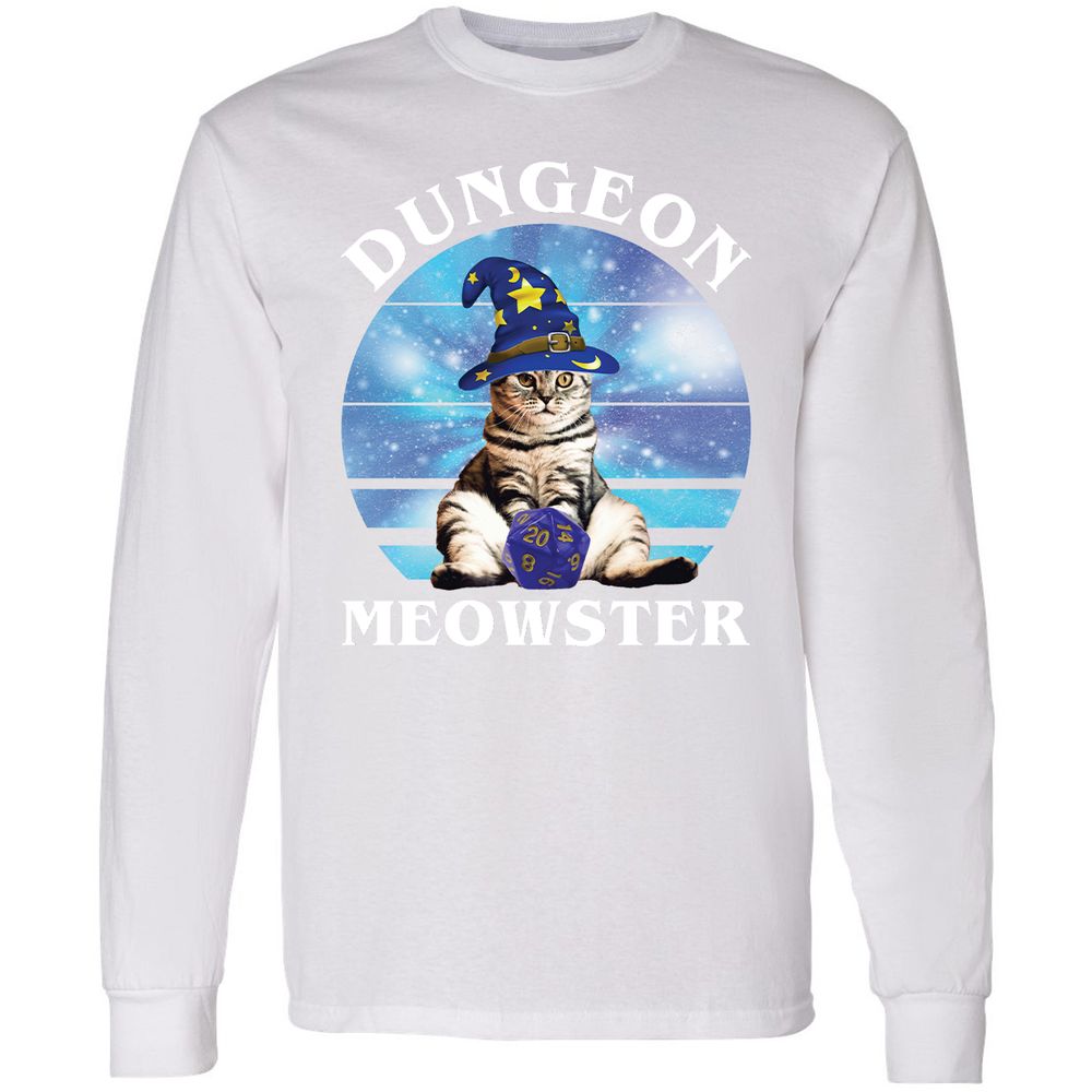 Dungeon Meowster Vintage Long Sleeve T-Shirt - White - 5